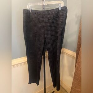 Zac & Rachel Elegant Black Patterned Women's Pants stretch plus 1X